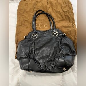 GUCCI Guccissima Full Moon Large Leather Shoulder Bag